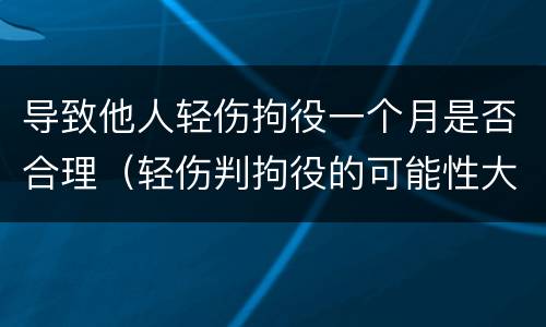 导致他人轻伤拘役一个月是否合理（轻伤判拘役的可能性大吗）