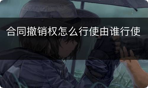 合同撤销权怎么行使由谁行使