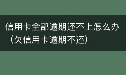 信用卡全部逾期还不上怎么办（欠信用卡逾期不还）
