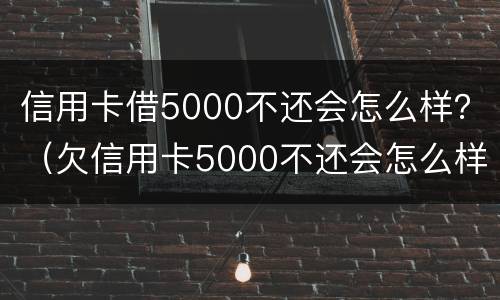 信用卡借5000不还会怎么样？（欠信用卡5000不还会怎么样）