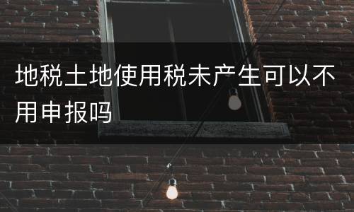 地税土地使用税未产生可以不用申报吗