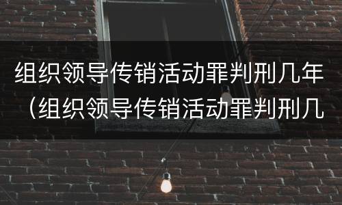 组织领导传销活动罪判刑几年（组织领导传销活动罪判刑几年呢）