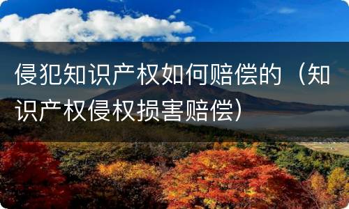 侵犯知识产权如何赔偿的（知识产权侵权损害赔偿）