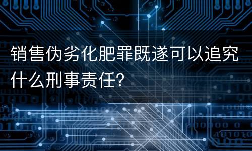 销售伪劣化肥罪既遂可以追究什么刑事责任？