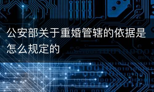 公安部关于重婚管辖的依据是怎么规定的
