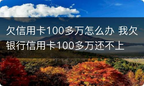 欠信用卡100多万怎么办 我欠银行信用卡100多万还不上