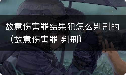 故意伤害罪结果犯怎么判刑的（故意伤害罪 判刑）