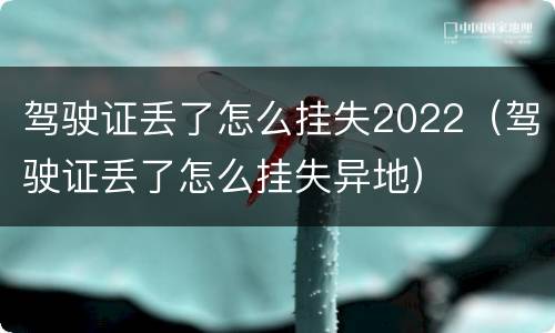 驾驶证丢了怎么挂失2022（驾驶证丢了怎么挂失异地）