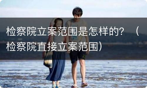 检察院立案范围是怎样的？（检察院直接立案范围）