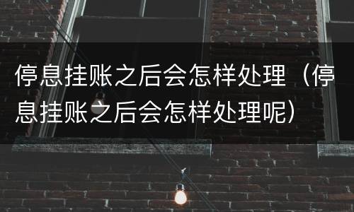 停息挂账之后会怎样处理（停息挂账之后会怎样处理呢）