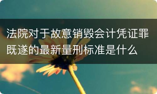 法院对于故意销毁会计凭证罪既遂的最新量刑标准是什么