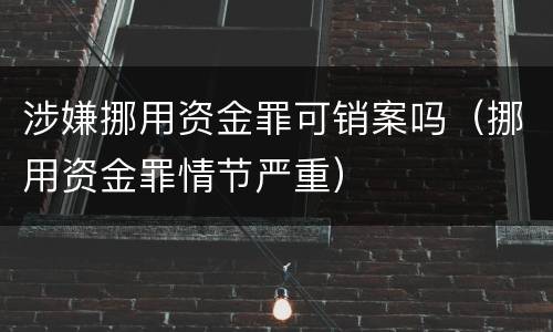 涉嫌挪用资金罪可销案吗（挪用资金罪情节严重）