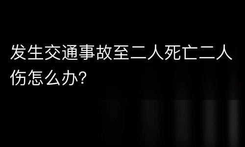 发生交通事故至二人死亡二人伤怎么办？