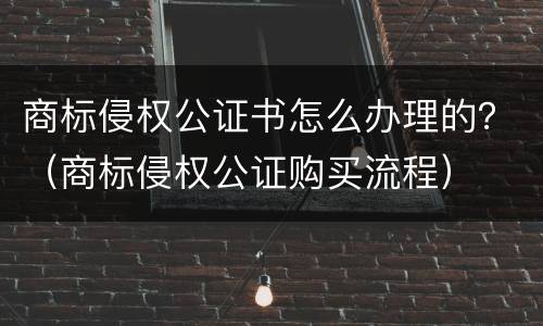 商标侵权公证书怎么办理的？（商标侵权公证购买流程）