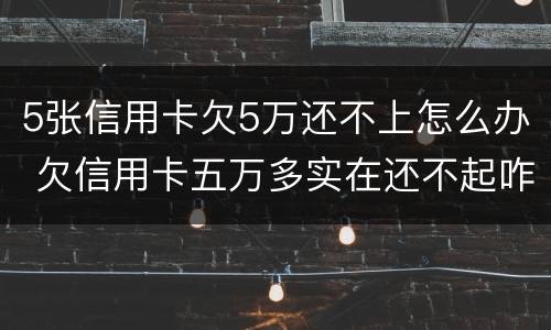 5张信用卡欠5万还不上怎么办 欠信用卡五万多实在还不起咋办