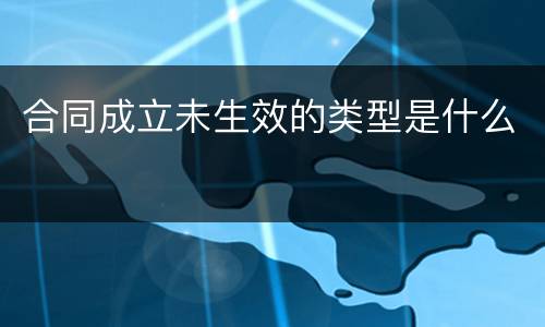 合同成立未生效的类型是什么