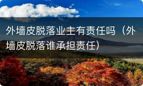 外墙皮脱落业主有责任吗（外墙皮脱落谁承担责任）