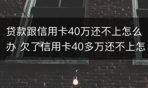 贷款跟信用卡40万还不上怎么办 欠了信用卡40多万还不上怎么办