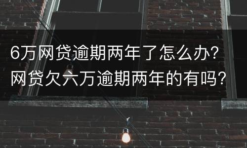 6万网贷逾期两年了怎么办？ 网贷欠六万逾期两年的有吗?