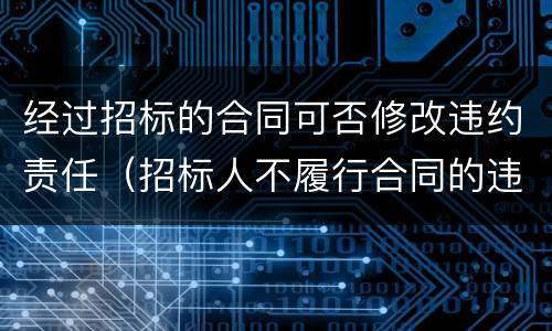 经过招标的合同可否修改违约责任（招标人不履行合同的违约责任）