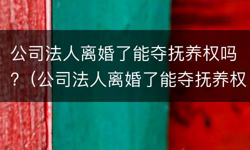 公司法人离婚了能夺抚养权吗?（公司法人离婚了能夺抚养权吗）
