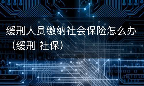 缓刑人员缴纳社会保险怎么办（缓刑 社保）