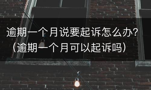 逾期一个月说要起诉怎么办？（逾期一个月可以起诉吗）