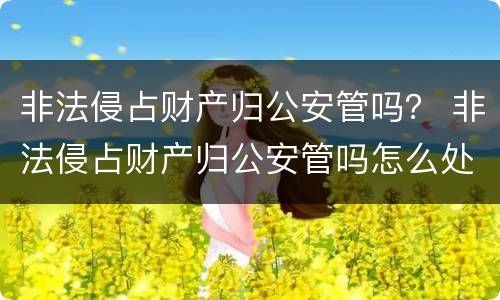 非法侵占财产归公安管吗？ 非法侵占财产归公安管吗怎么处理