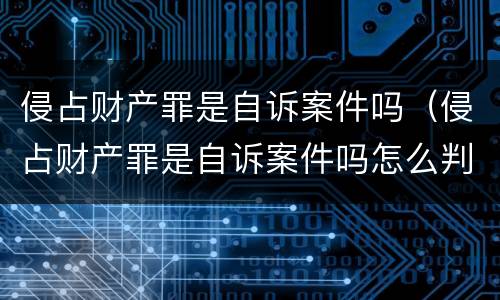 侵占财产罪是自诉案件吗（侵占财产罪是自诉案件吗怎么判）