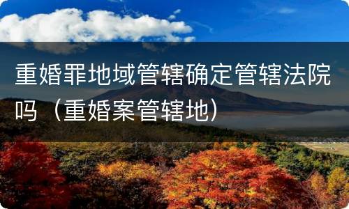 重婚罪地域管辖确定管辖法院吗（重婚案管辖地）
