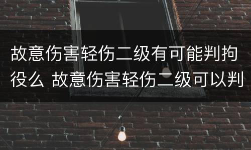 故意伤害轻伤二级有可能判拘役么 故意伤害轻伤二级可以判缓刑吗