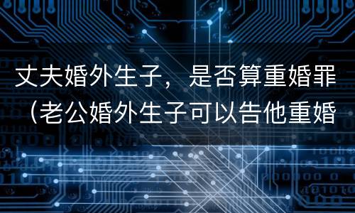 丈夫婚外生子，是否算重婚罪（老公婚外生子可以告他重婚罪吗）
