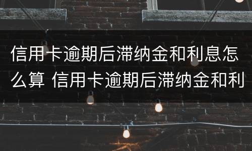 信用卡逾期后滞纳金和利息怎么算 信用卡逾期后滞纳金和利息怎么算的