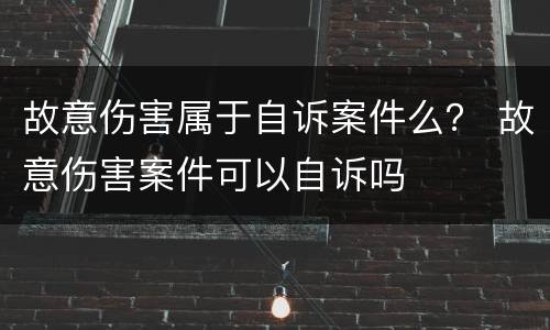 故意伤害属于自诉案件么？ 故意伤害案件可以自诉吗