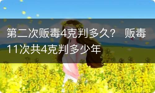 第二次贩毒4克判多久？ 贩毒11次共4克判多少年