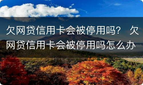 欠网贷信用卡会被停用吗？ 欠网贷信用卡会被停用吗怎么办