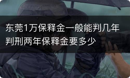 东莞1万保释金一般能判几年 判刑两年保释金要多少