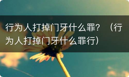 行为人打掉门牙什么罪？（行为人打掉门牙什么罪行）