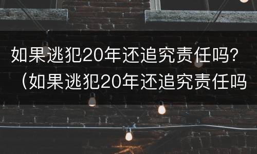 如果逃犯20年还追究责任吗？（如果逃犯20年还追究责任吗）