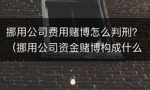 挪用公司费用赌博怎么判刑？（挪用公司资金赌博构成什么罪）