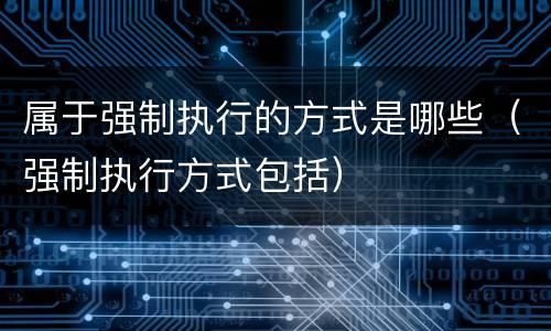 属于强制执行的方式是哪些（强制执行方式包括）