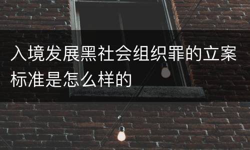 入境发展黑社会组织罪的立案标准是怎么样的