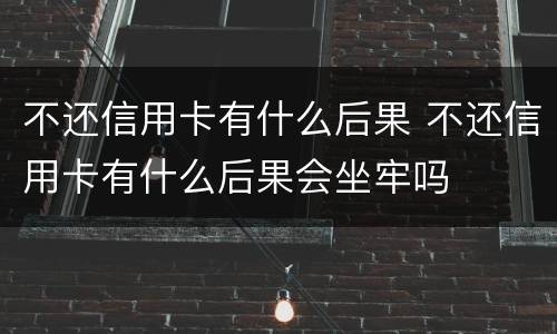 不还信用卡有什么后果 不还信用卡有什么后果会坐牢吗