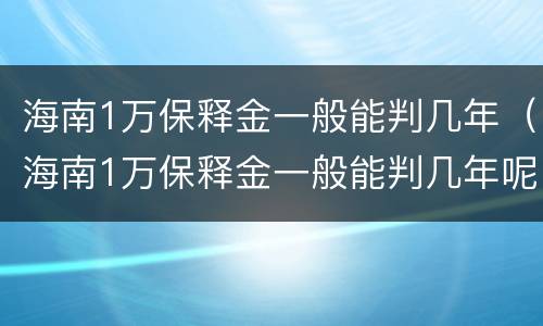 海南1万保释金一般能判几年（海南1万保释金一般能判几年呢）