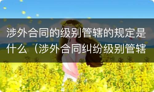 涉外合同的级别管辖的规定是什么（涉外合同纠纷级别管辖）