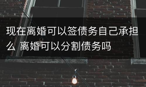现在离婚可以签债务自己承担么 离婚可以分割债务吗