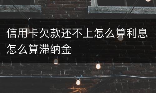信用卡欠款还不上怎么算利息怎么算滞纳金