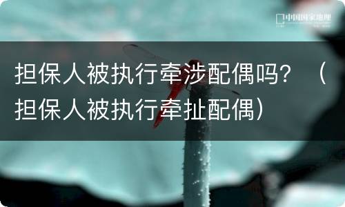 担保人被执行牵涉配偶吗？（担保人被执行牵扯配偶）