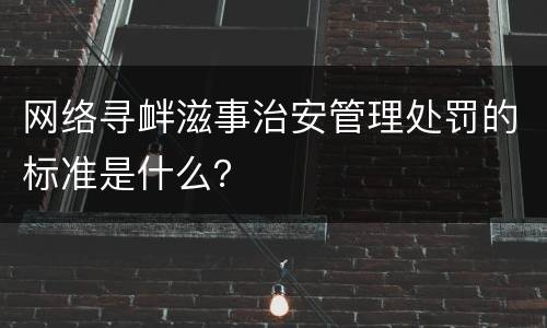网络寻衅滋事治安管理处罚的标准是什么？
