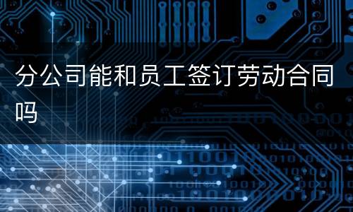 分公司能和员工签订劳动合同吗